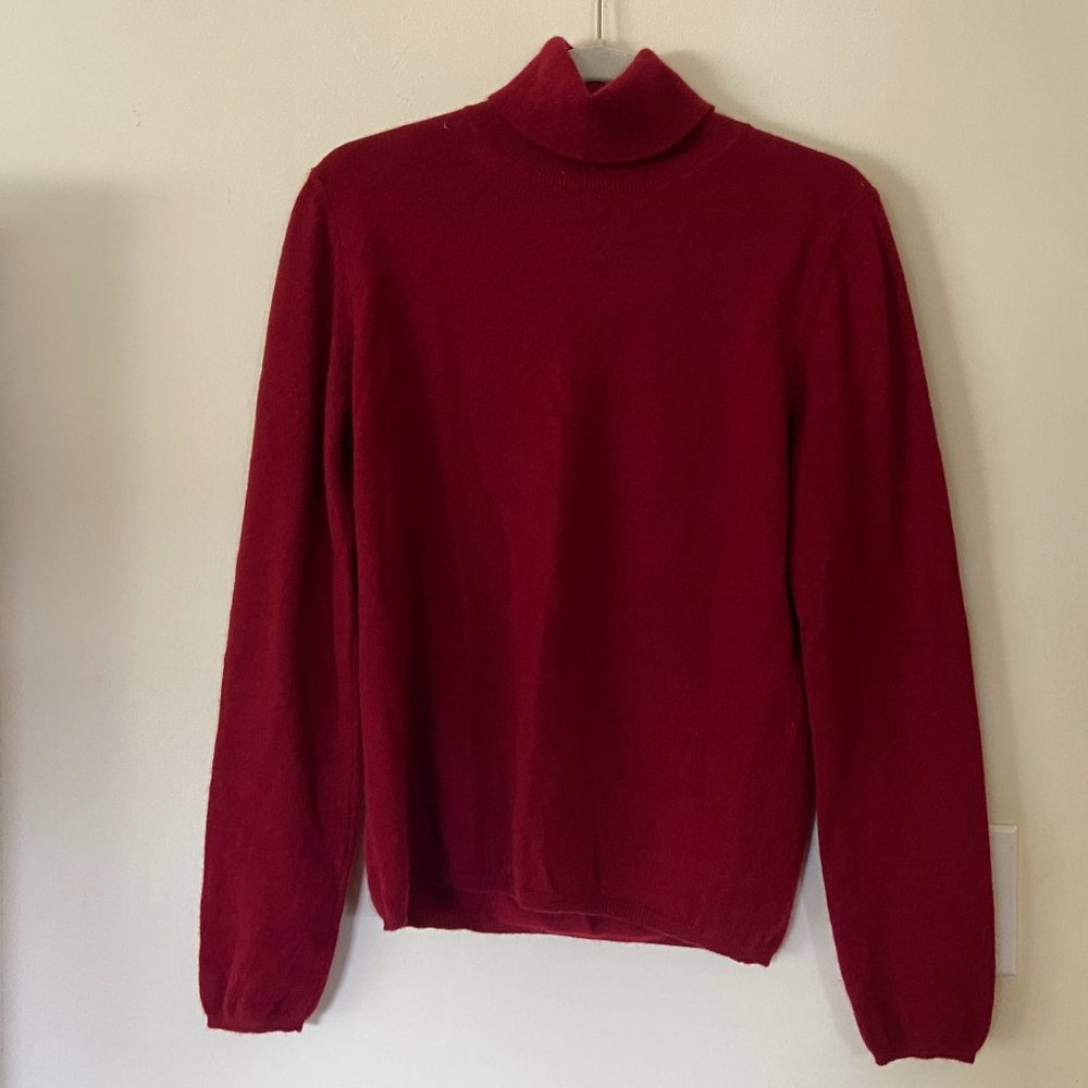 Manrico Cashmere Burgundy Turtleneck